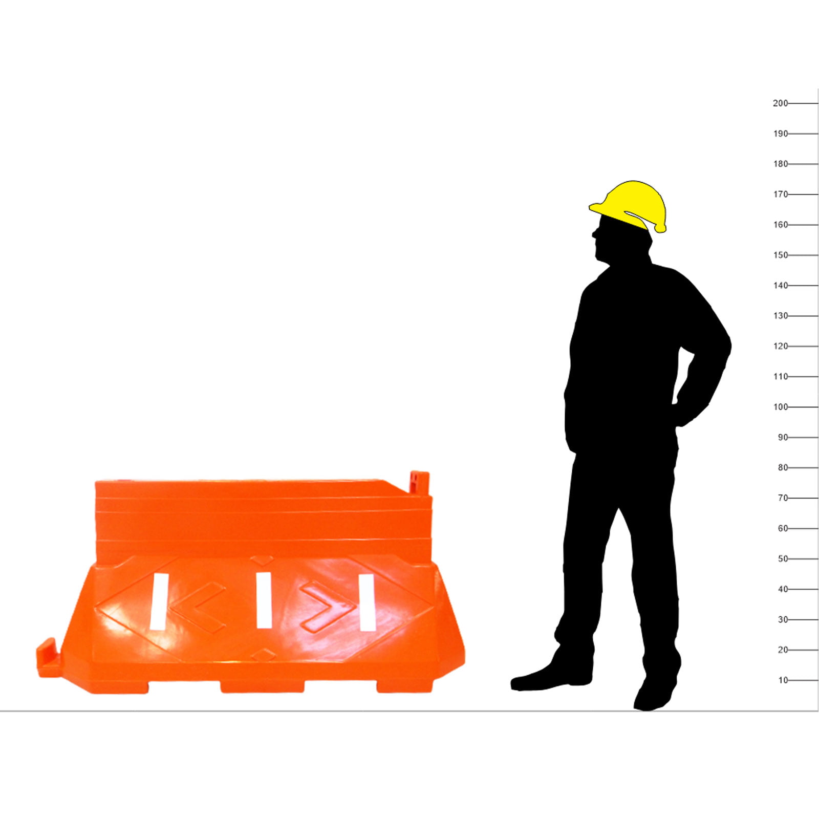 BARREIRA PLASTICA HORIZONTAL LARANJA 75CM COM 6 FAIXAS REFLETIVAS