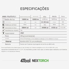 LANTERNA RECARREGÁVEL 4TOOL HL10